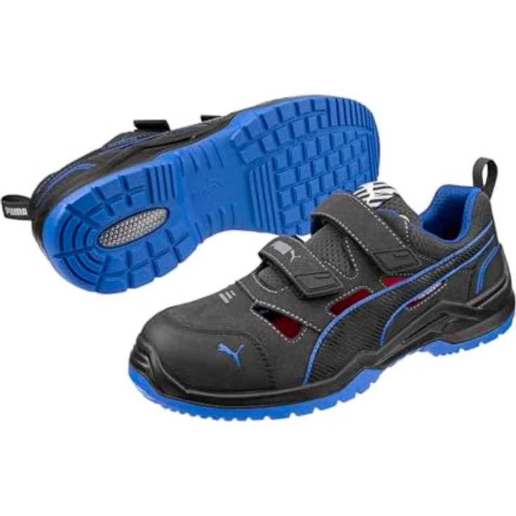 ISM GmbH NEODYME BLUE LOW Sicherheitssandale, S1PS ESD FO, schwarz/blau, Gr. 43, Weite 11, rutschfest, mit Klettverschluss – Bild 2