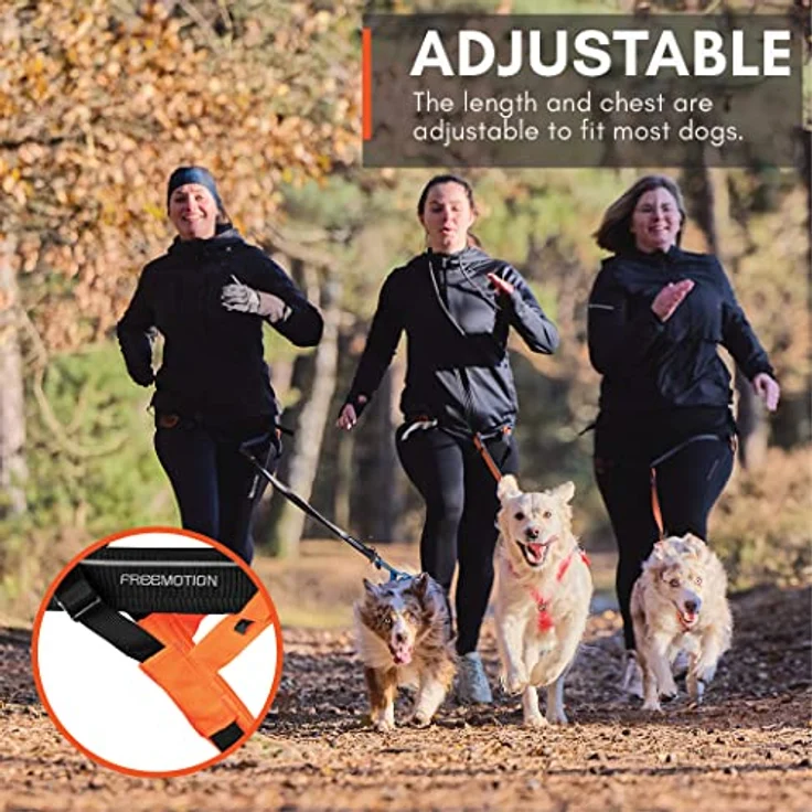 Non-stop dogwear Freemotion Harness 5.0, ergonomisches Hunde-Geschirr für alle Sportarten, Größe 8, orange/schwarz – Bild 5