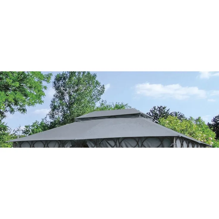 BURI Ersatzdach für Cape Town Garten-Pavillon anthrazit 4x3m Pavillondach Kaminabzug
