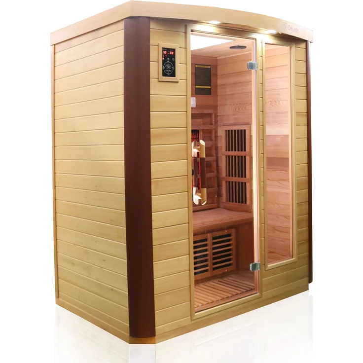 Dewello Infrarotkabine Infrarotsauna TORONTO 160cm x 110cm inkl. Vollspektrumstrahler, Bodenstrahler – Bild 3