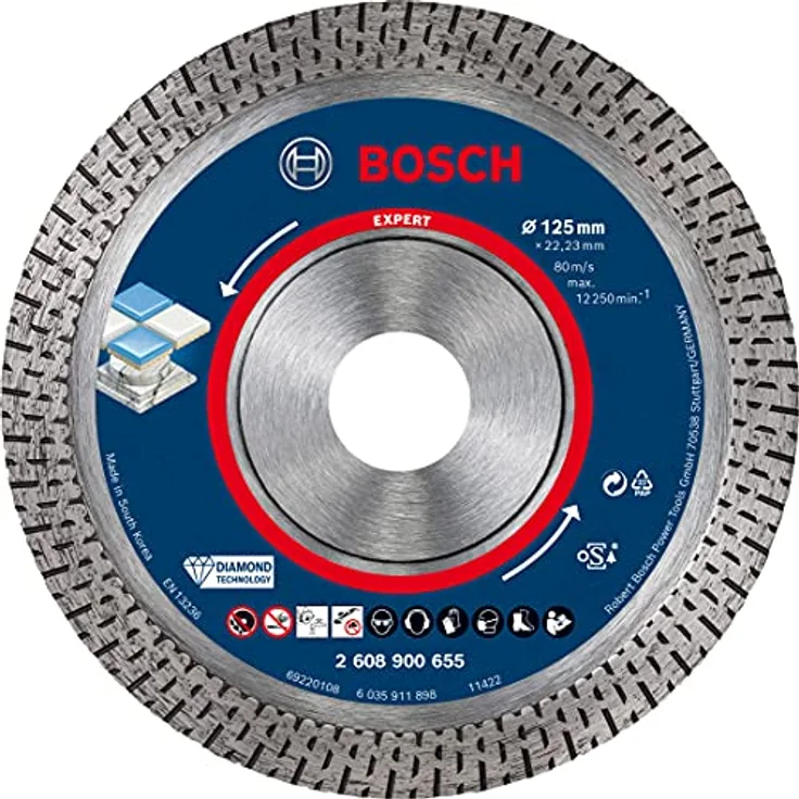 Bosch Professional Expert HardCeramic Diamanttrennscheiben, 125 x 22,23 x 1,4 x 10 mm