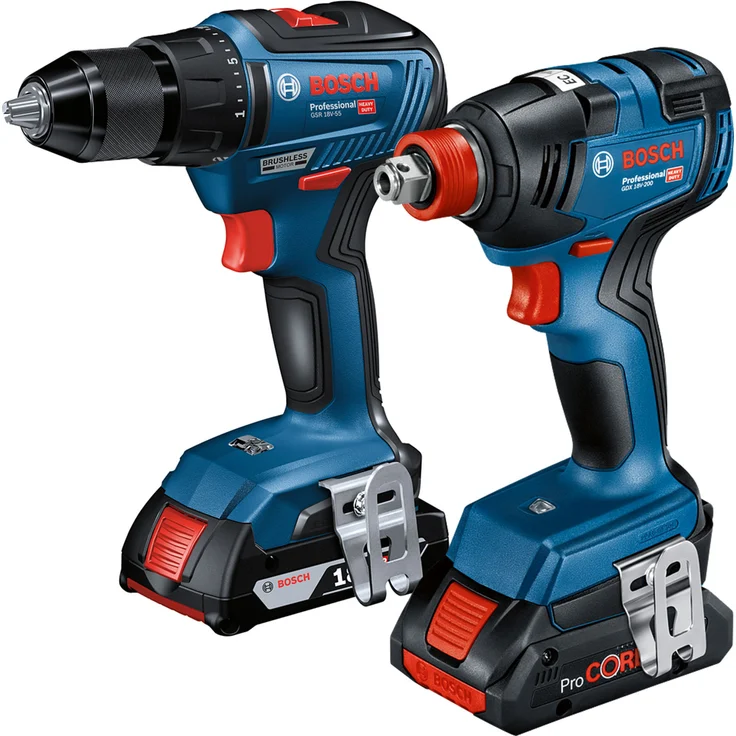 Bosch Professional GDX 18V-200 + GSR 18V-55 Drehschlagschrauber und Bohrschrauber – Bild 2