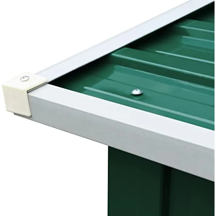 vidaXL Brennholzlager Kaminholzunterstand Brennholzregal Brennholzunterstand Kaminholzständer Holzlager Verzinkter Stahl 172x91x154cm Grün – Bild 5