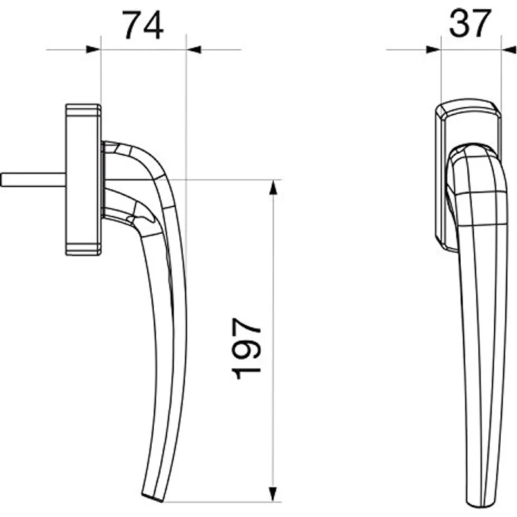 MACO SKB-Z Drehgriff Innen, VK 8x40 mm, Aluminium silber eloxiert – Bild 2