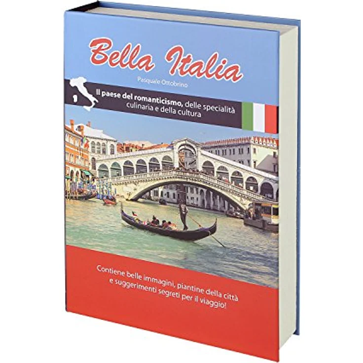 HMF 80935 Buchtresor, getarnte Geldkassette, echte Papierseiten,"Bella Italia", 23 x 15 x 4 cm, Beschriftung in Italienisch – Bild 2