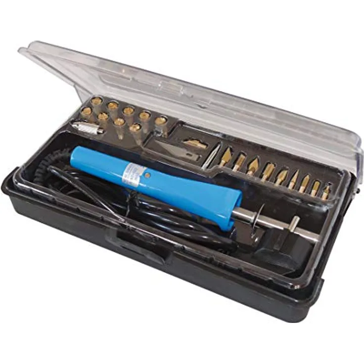 Noname Elektro-Brennstempel Set, 30 Watt mit 23 Aufsätzen, kabelgebunden, bis 480°C