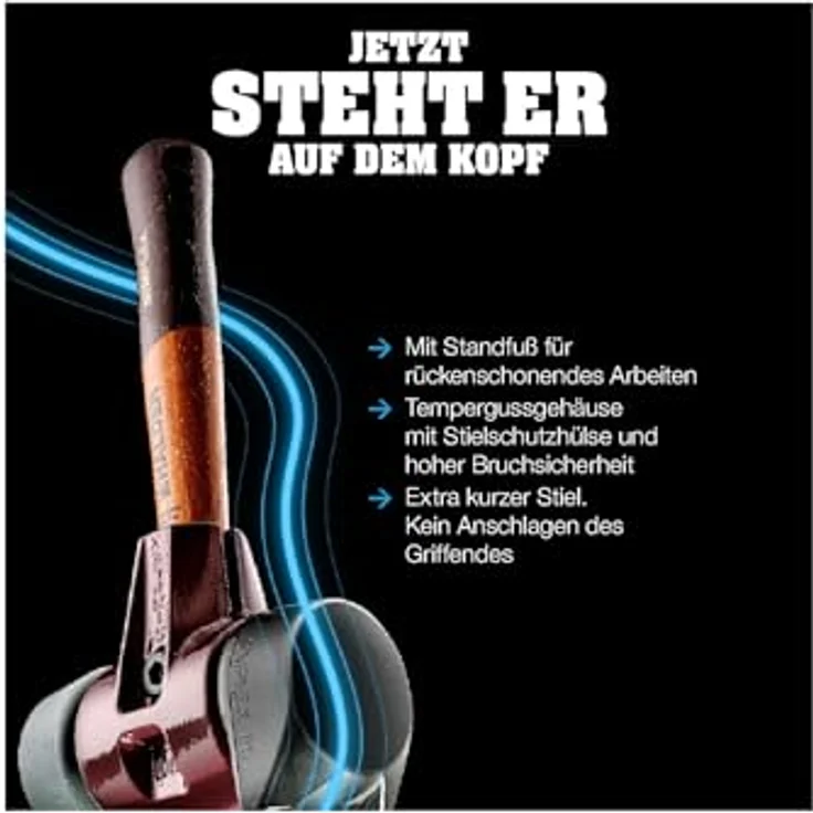 Halder Schonhammer SIMPLEX-Plusbox Starterkit, 80 mm Kopf, ergonomischer Holzstiel, Tempergussgehäuse, austauschbare Gummi- und Superplastik-Einsätze – Bild 5