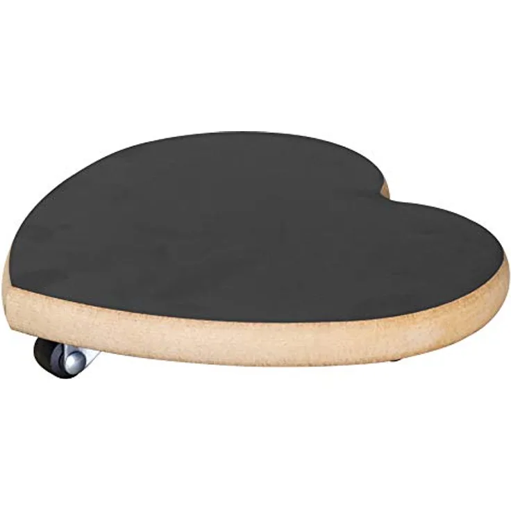 Wagner Pflanzenroller Black Heart Ø 20 x 4 cm I Blumenroller für den Innenbereich, MDF mit Melaminbeschichtung, schwarz I Kübelroller aus Holz I Tragkraft 100 kg I Made in DE - 20027701