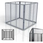 Juskys Metall Komposter 450 L, verzinkter und pulverbeschichteter Stahl mit optimaler Belüftung durch Gitterrahmen, wetterfest – Silber