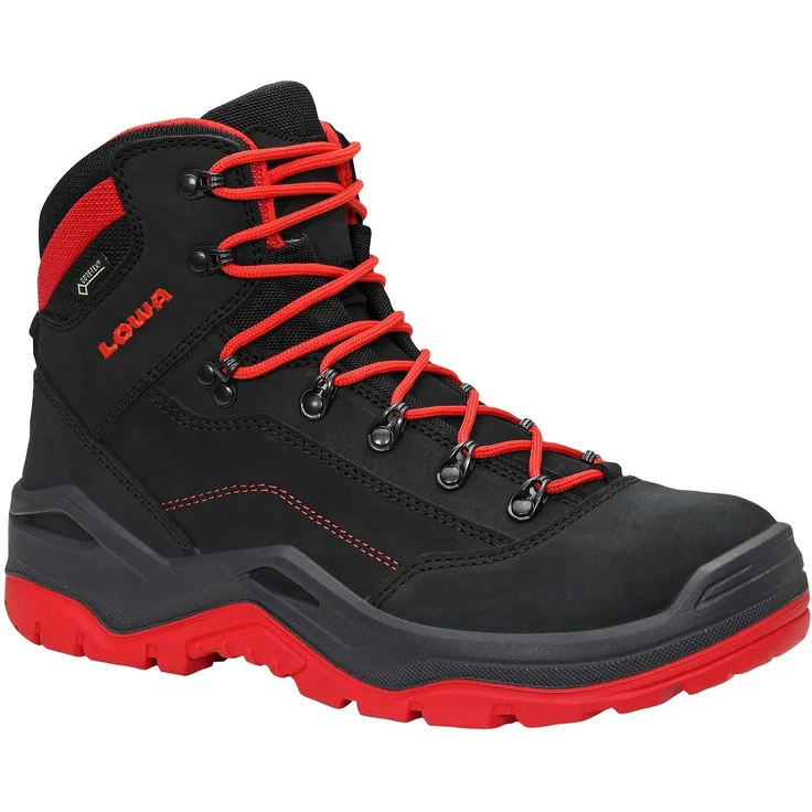 Lowa Renegade Work GTX Mid S3, Sicherheitsschuhe aus wasserabweisendem Nubukleder mit Gore-Tex Membran, Größe 41