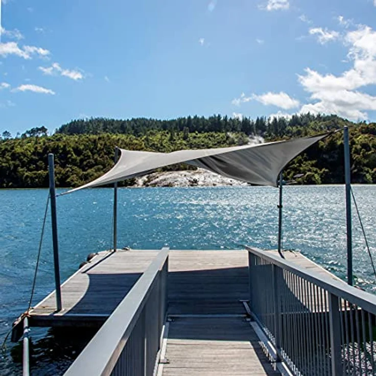 yourGEAR Sonnensegel HDPE Tarp in 7 Größen 2,5 x 2,5 | 4 | 5m, 3 x 3 | 4 | 5m, 4 x 5m Haus-Markise rechteckiger o. quadratischer UV Sonnenschutz Wind- und wasserdurchlässig grau [3x4m] – Bild 4