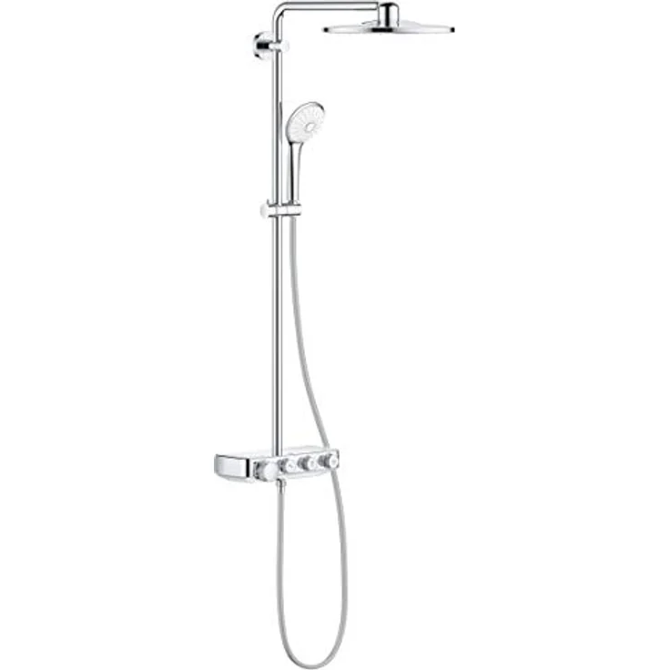 GROHE Euphoria Smartcontrol 310 Duo - Duschsystem mit Thermostatbatterie (wassersparend, 2 Strahlarte, inkl. Duschablage, Verbrühungsschutz), chrom, 26507000 – Bild 1