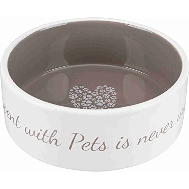 TRIXIE 25054 Napf Pet's Home, Keramik, 0,8 l/ø 16 cm, Creme/Taupe – Bild 1