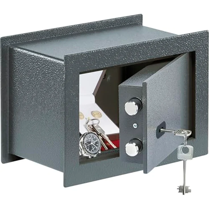 BURG-WÄCHTER Wandtresor Pure-Safe PSW 110 K, 4,6 l, 7,2 kg, Anthrazit, mit Doppelbartschloss und unauffälligem Design – Bild 3