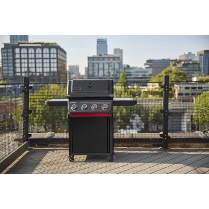 Weber Spirit E-425C STEALTH Gasgrill, Stealth Edition mit 4 Brennern, schwarz, inkl. Sear Zone und Gourmet BBQ System kompatibel – Bild 4