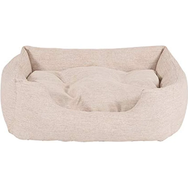 lionto Hundebett Hundekissen Hundekörbchen mit Wendekissen meliert, (S) 60x50 cm beige – Bild 4