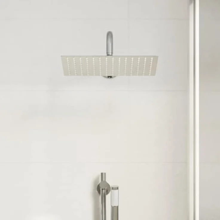 vidaXL Regenduschkopf Regenbrause Edelstahl 304 30x20 cm Rechteckig, Anti-Kalk-Düsen, 126 Düsen, Silikon, Silber – Bild 5