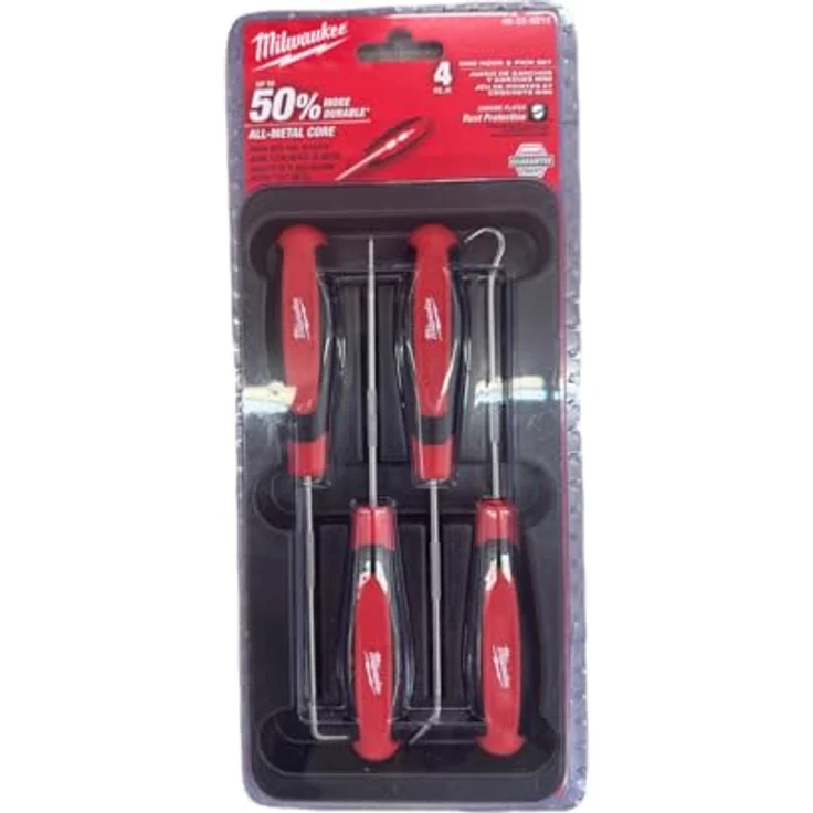 Milwaukee Haken- und Anreißwerkzeug-Set 4-teilig, Piekset, KFZ-Hakenset, anreißen, ausrichten, reinigen – Bild 2