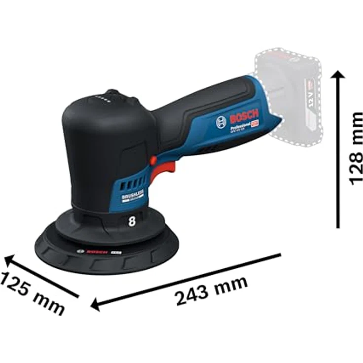 Bosch Professional GPX 12V-125, Akku Exzenterpoliermaschine mit 125-mm-Polierteller und bürstenlosem Motor, Kompakt und ergonomisch – Bild 6