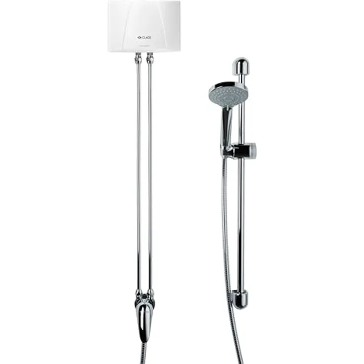 CLAGE MBX 6 Shower, Kompakter Durchlauferhitzer mit Duscharmatur, Energiesparend und sofort warmes Wasser für Garten, Pool & Gartenhaus