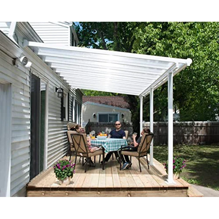 Canopia by Palram Terrassenüberdachung Alu Olympia 3X5.46 Polycarbonat Hohlkammerplatten Pergola 546 x 295 cm Weiss zur Überdachung ihrer Terrasse – Bild 3