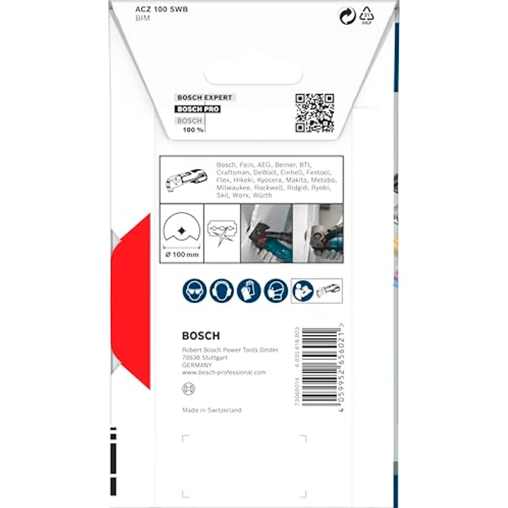 Bosch 1x PRO Multi Material ACZ 100 SWB Blatt für Multifunktionswerkzeuge (für Dachfilz, PS Polystyrol, Ø 100 mm, Professional Zubehör Multifunktionswerkzeug) – Bild 4