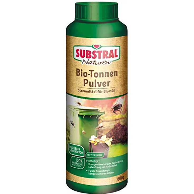 Substral Naturen Biotonnenpulver, 600g Streudose gegen Madenbefall und Geruchsbelästigung, Grün – Bild 1