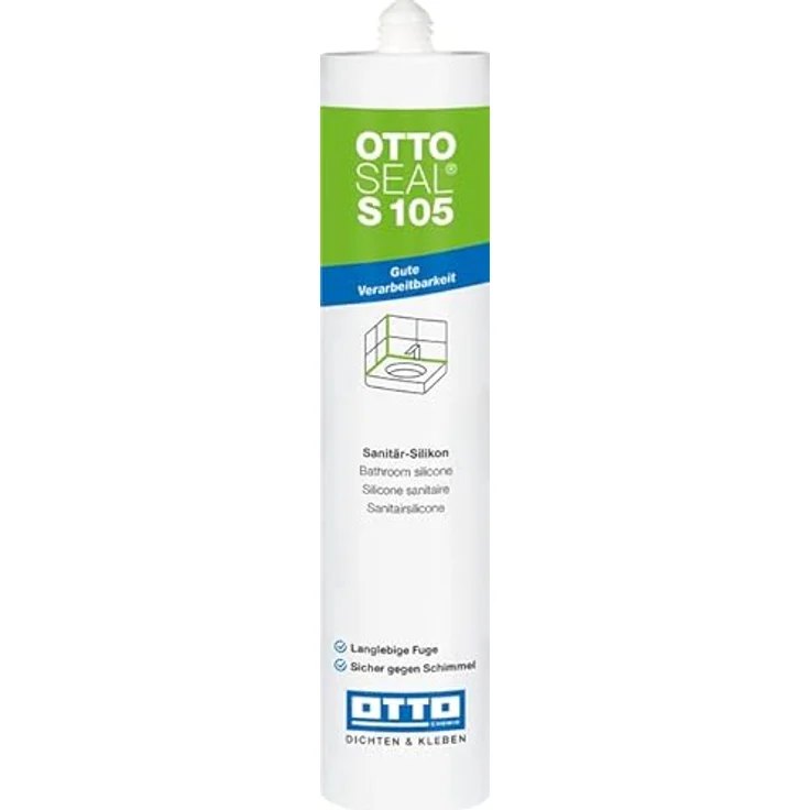 OTTOSEAL S 105 Sanitär-Silikon 310 ml Kartusche C86 blassgrau - Gute Verarbeitbarkeit, langlebige Fuge, sicher gegen Schimmel – Bild 1
