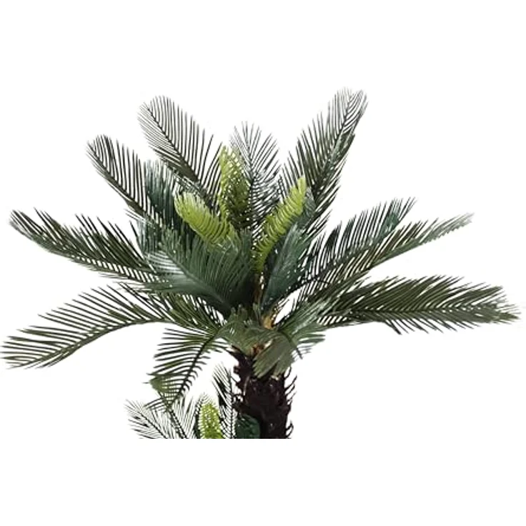Arnusa Künstliche Cycas Palme 100 cm, 41 Palmenwedel Kunstpalme im Topf, realistisch wie echt, grün – Bild 2