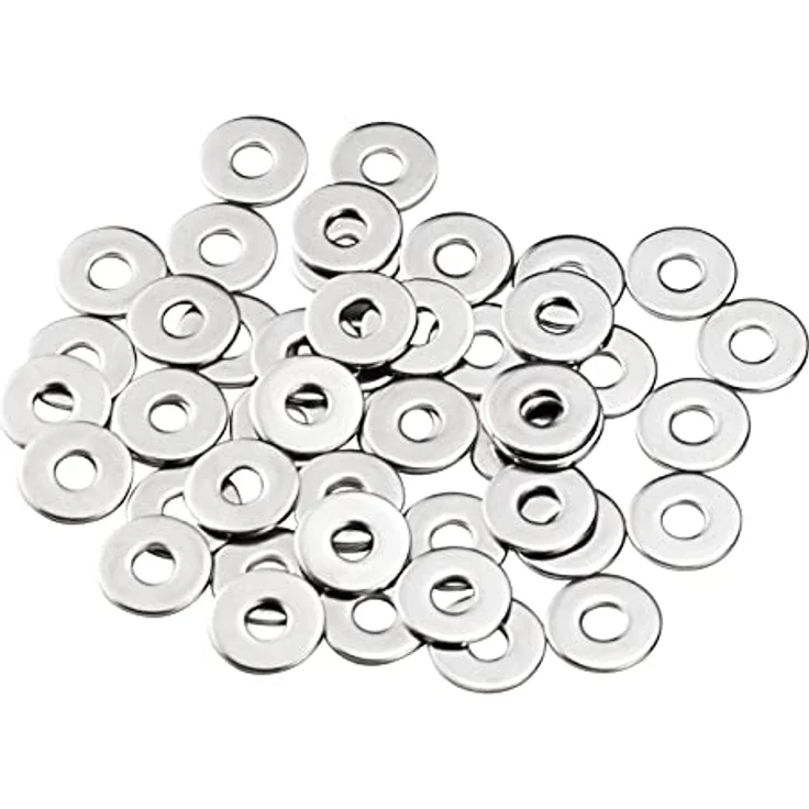 MeHurr Unterlegscheiben M6, 50 Stück Beilagscheiben aus Edelstahl A2 V2A 304, DIN 9021 / ISO 7093, Außendurchmesser 18mm, korrosionsbeständig für Schrauben & Muttern – Bild 1