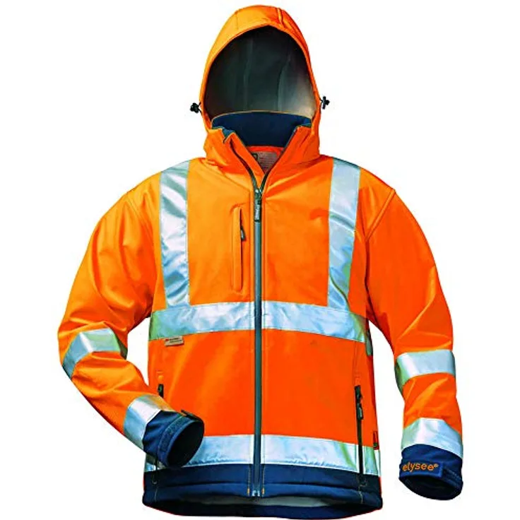 Feldtmann WARNSCHUTZ-SOFTSHELLJACKE ELYSEE ORANGE/MARINE, EN 471/3