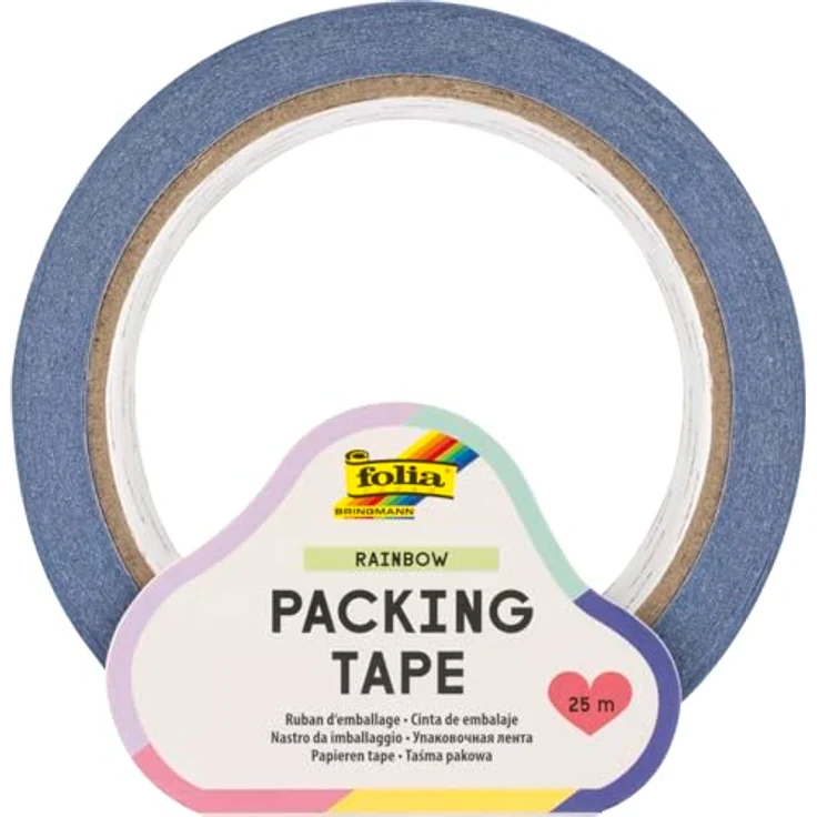 Folia 55024 Paketband RAINBOW, 4,8 cm x 25 m, selbstklebendes Klebeband in Regenbogenfarben, zum Verzieren und Dekorieren – Bild 2