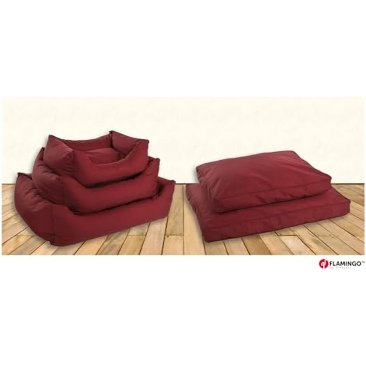 Flamingo Korb Geneve Rechteck Bordeaux 65x50x20cm, Tier-Schlafplatz aus Textil mit Polyesterfüllung – Bild 4