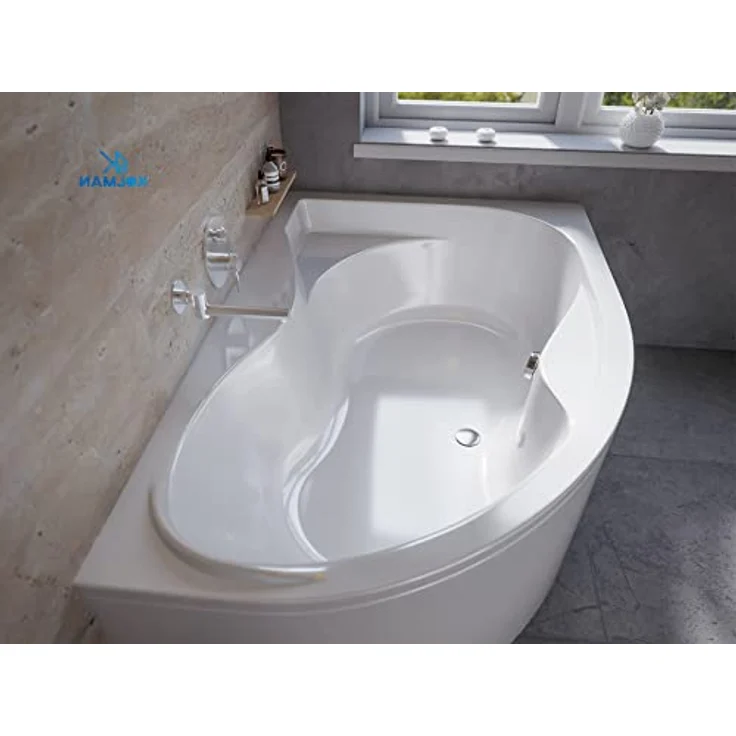 KOLMAN Badewanne Eckbadewanne Dora 170x110 Rechts mit Acrylschürze - Ablaufgarnitur VIEGA & Füße – Bild 2
