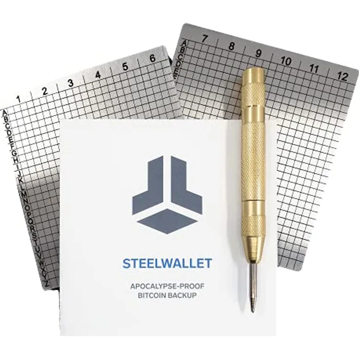 BitBox Steelwallet: Stahl-Backup für Bitcoin- und Krypto-Wallets - kein zusätzliches Werkzeug erforderlich, enthält Zwei gravierte Edelstahlplatten Plus automatischen Stanzer - Preisvergleich