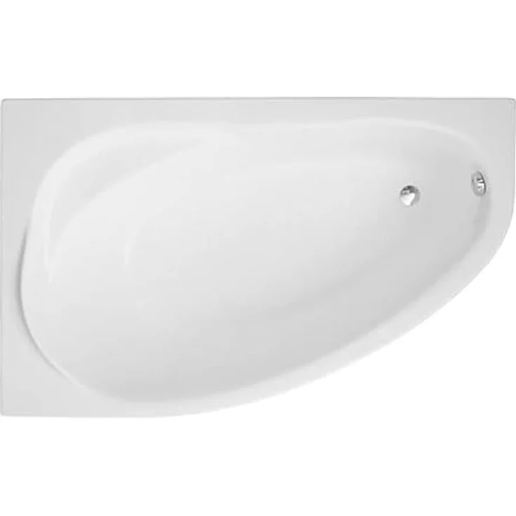 Polimat BADLAND MAREA Eckbadewanne 150x100cm, Weiß Acryl, Komplettset mit Schürze, Füßen und Chrom Automatik Ablaufgarnitur Made in EU – Bild 4
