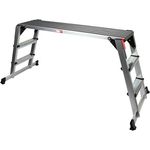 KS Tools 800.0985 Aluminium-Sicherheits-Laufbühne, L1650xB380xH730mm, zusammenklappbar, rutschfest, Sicherheitsverriegelungen