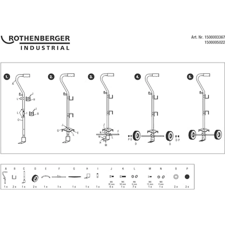 Rothenberger Industrial Sackkarre 1500003367, max. Traglast 11 kg, geeignet für Gasflaschen und Blumenkübel, mit praktischen Halterungen und stabilen Vollgummireifen – Bild 4