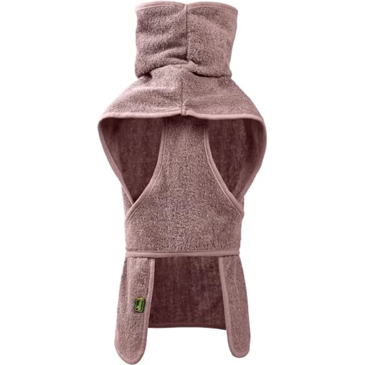 HUNTER Hunde-Bademantel Riga Farbe grau, Größe 60, saugstarke Baumwolle, schnelles Trocknen, Druckknopf-Verschluss – Bild 3