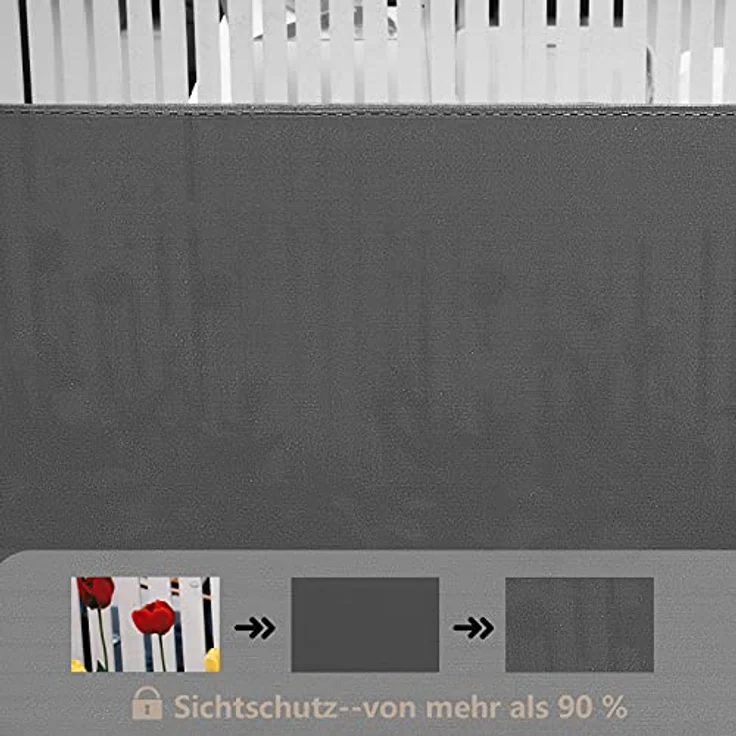WOLTU Zaunblende Tennisblende 1x10m, 180 g/m² HDPE Schattiernetz mit 85% Sichtschutz, anthrazit, inkl. Kabelbinder – Bild 3