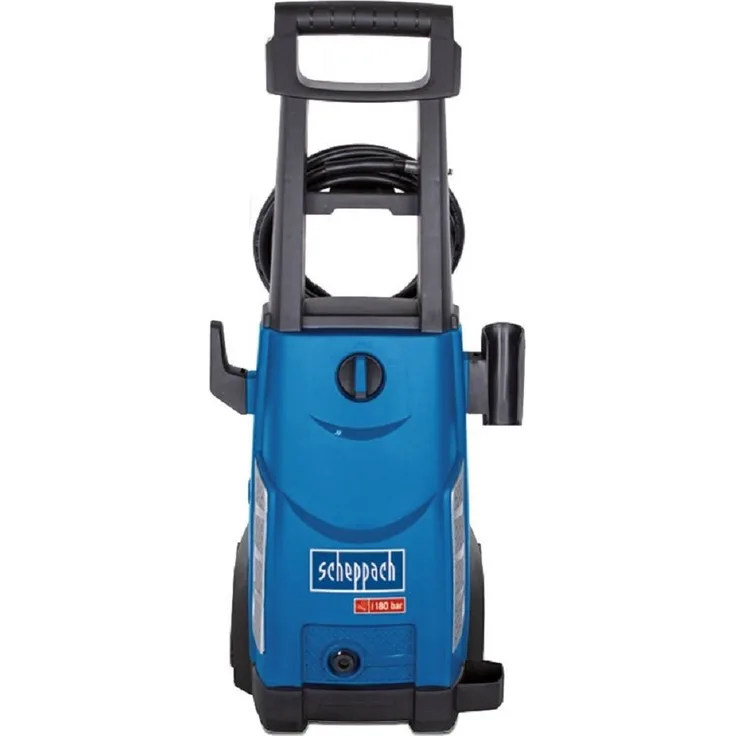Scheppach HCE2500 SE, Hochdruckreiniger mit 180 bar, 10-teiliges Set, inklusive Flächenreiniger und Düsenaufsätzen