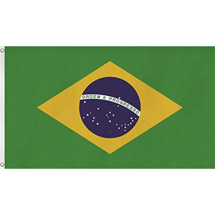 normani Hissfahne Brasilien, wetterfeste Flagge 90 x 150 cm mit zwei Messingösen, reißfest und UV-beständig – Bild 1