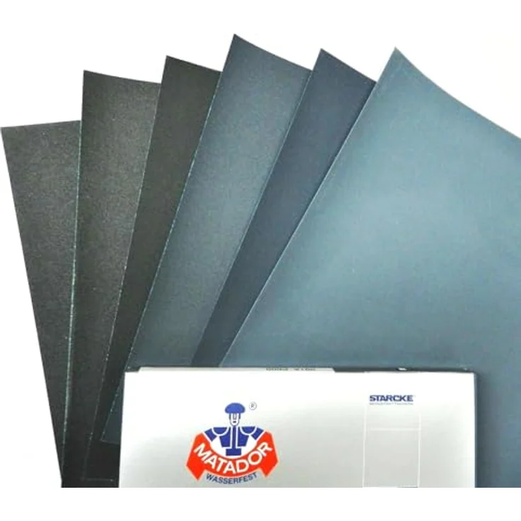Starcke Abrasives Matador Nass- und Trockenschleifpapier, 10 Blatt, Körnung 3000 - Vielseitig einsetzbar für Schmuck, Autolackreparatur uvm. – Bild 3
