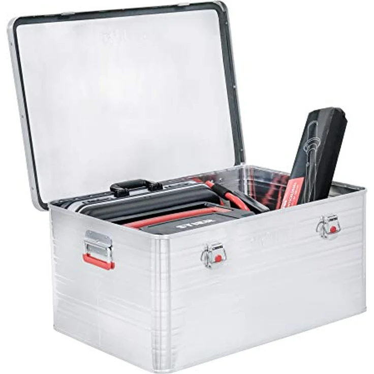 Stier Alubox 50L, Werkzeugkoffer aus Aluminium, staub- und spritzwasserresistent mit verchromten Stahlteilen – Bild 3