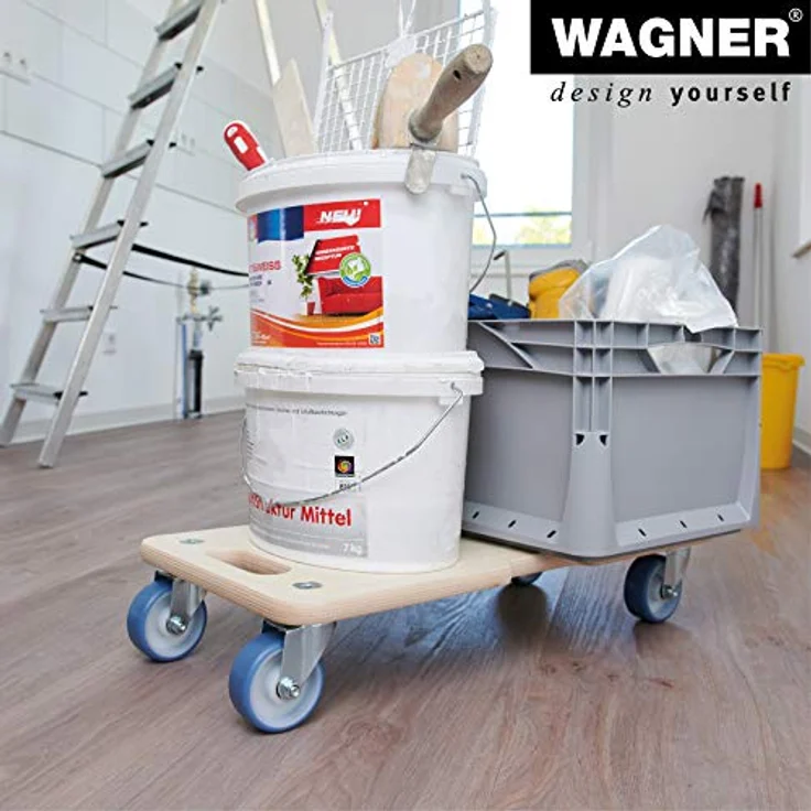 Transporthilfe MM 1325, 59 x 29 x 11 cm, softe Rollen Ø 75 mm, Rollenlager, Multiplex Birke FSC®, Tragkraft 300 kg – Bild 7