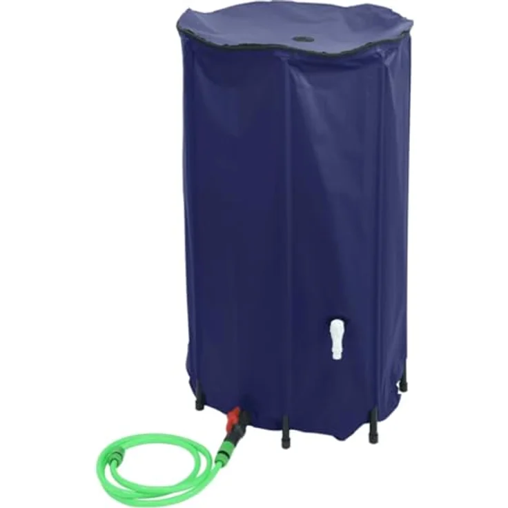 vidaXL Bewässerungssystem Wassertank faltbar, 250 L PVC mit Wasserhahn, blau, ideal für Gartenbewässerung und Outdoor-Aktivitäten – Bild 2