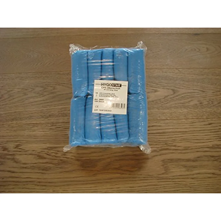 Franz Mensch FM1018 Einweg-Überschuhe, 100er Pack, blau, CPE, wasserabweisend, ideal für Hygienebereiche – Bild 2