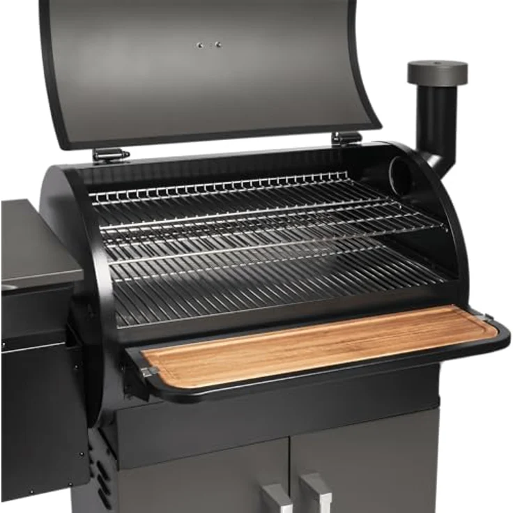 BURNHARD Smoker FLINT, Pelletsmoker mit Temperaturregelung 70°C - 230°C, inkl. UV-beständiger Abdeckhaube und 3 Edelstahl-Grillrosten – Bild 4