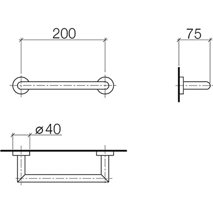Dornbracht Wannengriff META 83.020.979. 240mm chrom, 83020979-00 - Chromfarbenes Duschinstallationssystem – Bild 2