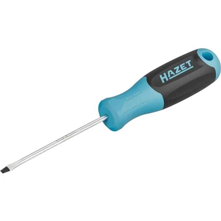 Hazet Schraubendreher 811-30, Schlitz Profil, sw 0,5 x 3 mm, 165 mm Länge, rutschfester 3-Komponenten-Griff, mit Schlagkappe und Aufhängeloch – Bild 1